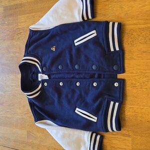 GAP Navy and White Kids Varsity Jacket